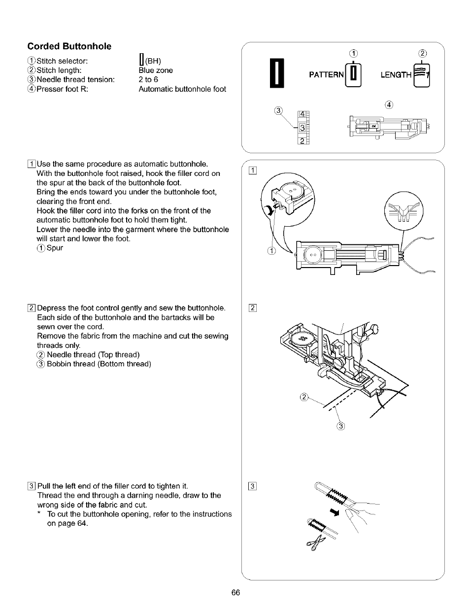 Corded buttonhole | Kenmore 385.16120200 User Manual | Page 74 / 85