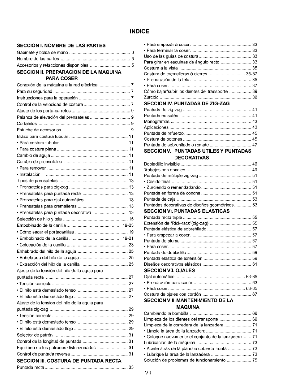 Indice | Kenmore 385.16120200 User Manual | Page 8 / 85