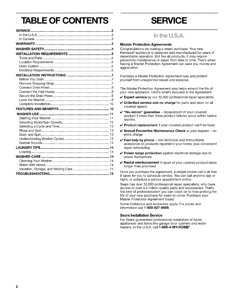 Kenmore 8526119A User Manual | Page 2 / 19