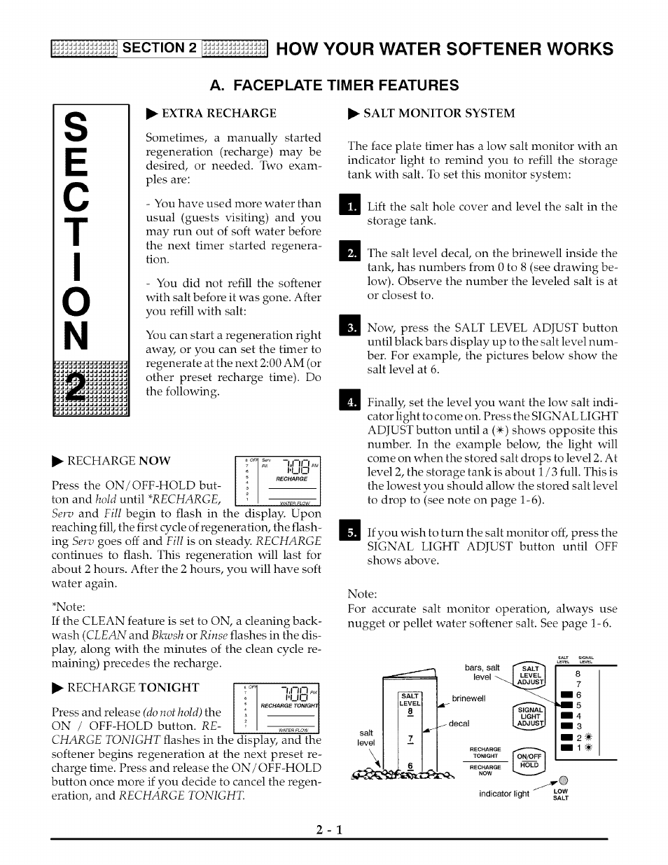 Extra recharge, Salt monitor system, How your water softener works | Kenmore 625.3882 User Manual | Page 10 / 36