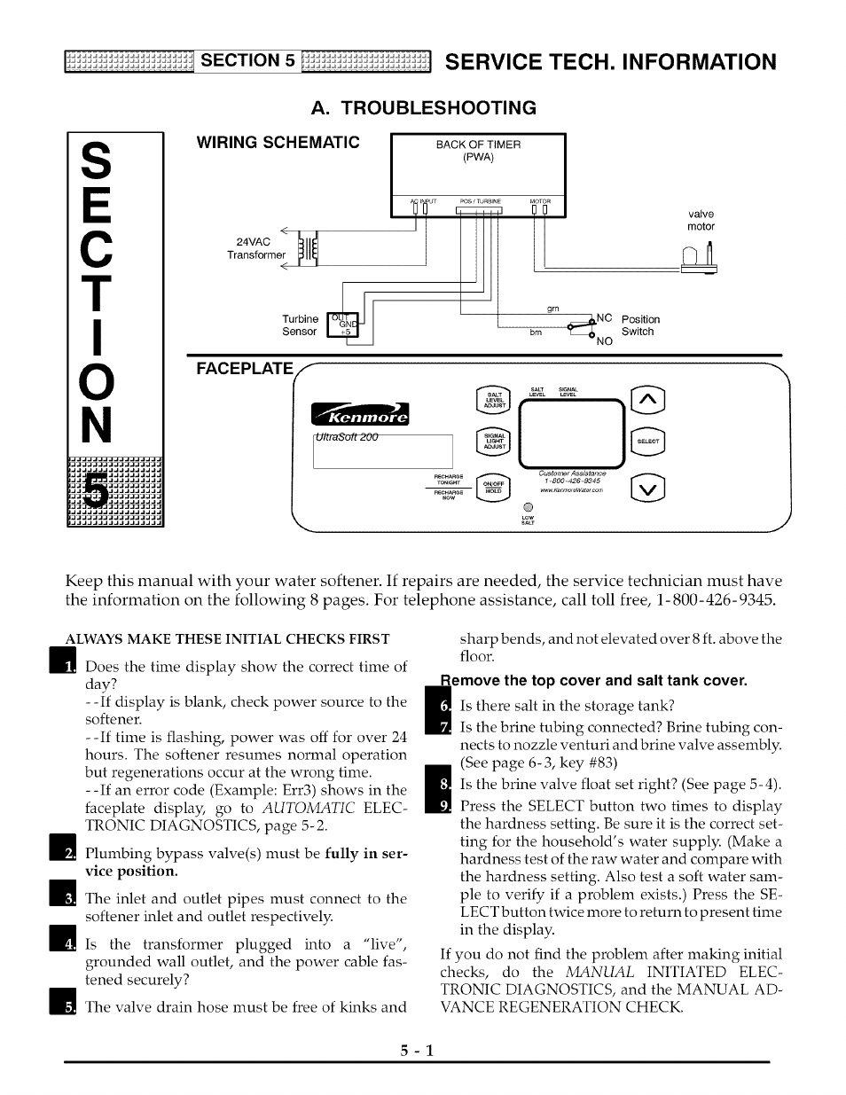 Service tech. information, Bleshooting, Wiring schematic | Remove the top cover and salt tank cover, Jrou | Kenmore 625.3882 User Manual | Page 22 / 36