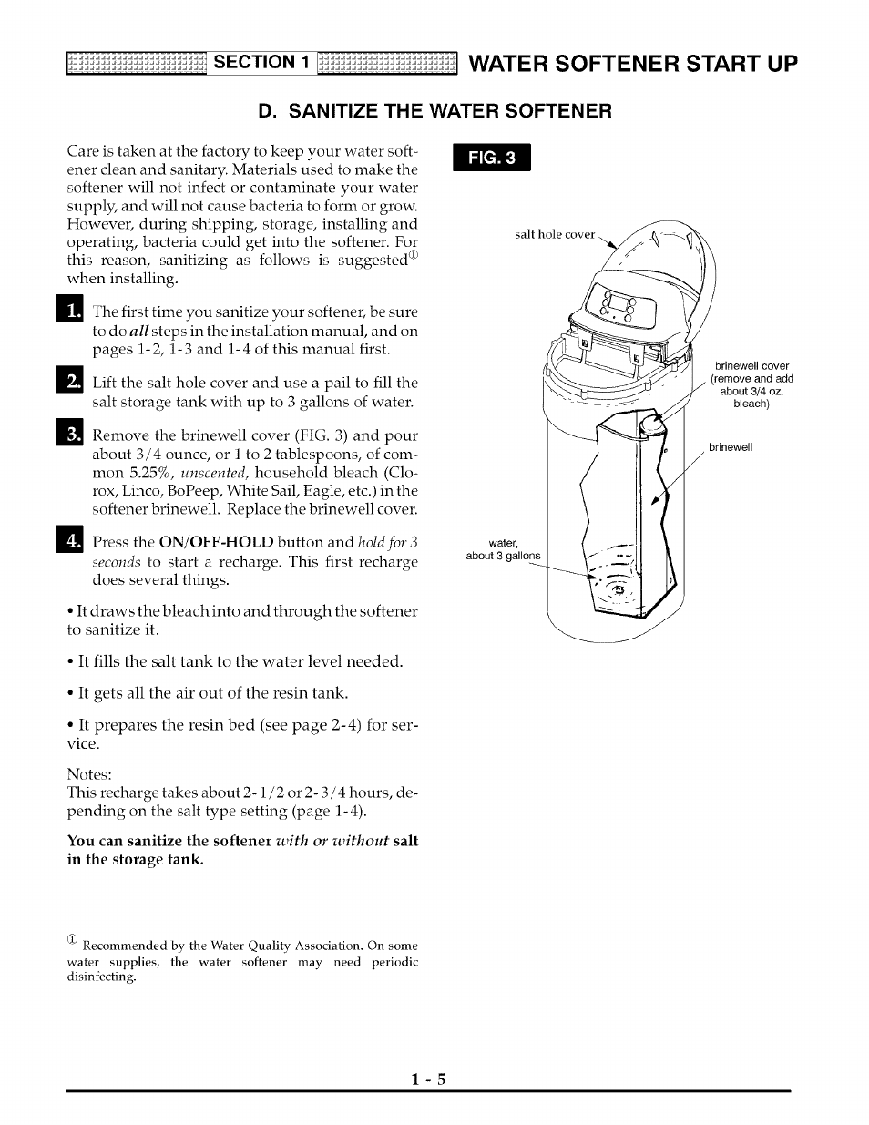 Water softener start up, Fig.3 | Kenmore 625.3882 User Manual | Page 8 / 36