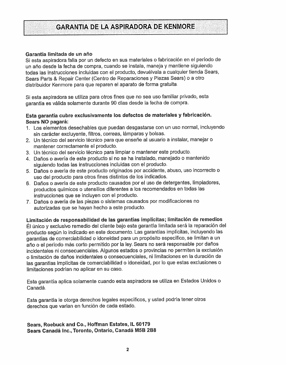 Garafsitia de la aspiradora de keniviore | Kenmore 116.28615 User Manual | Page 24 / 44