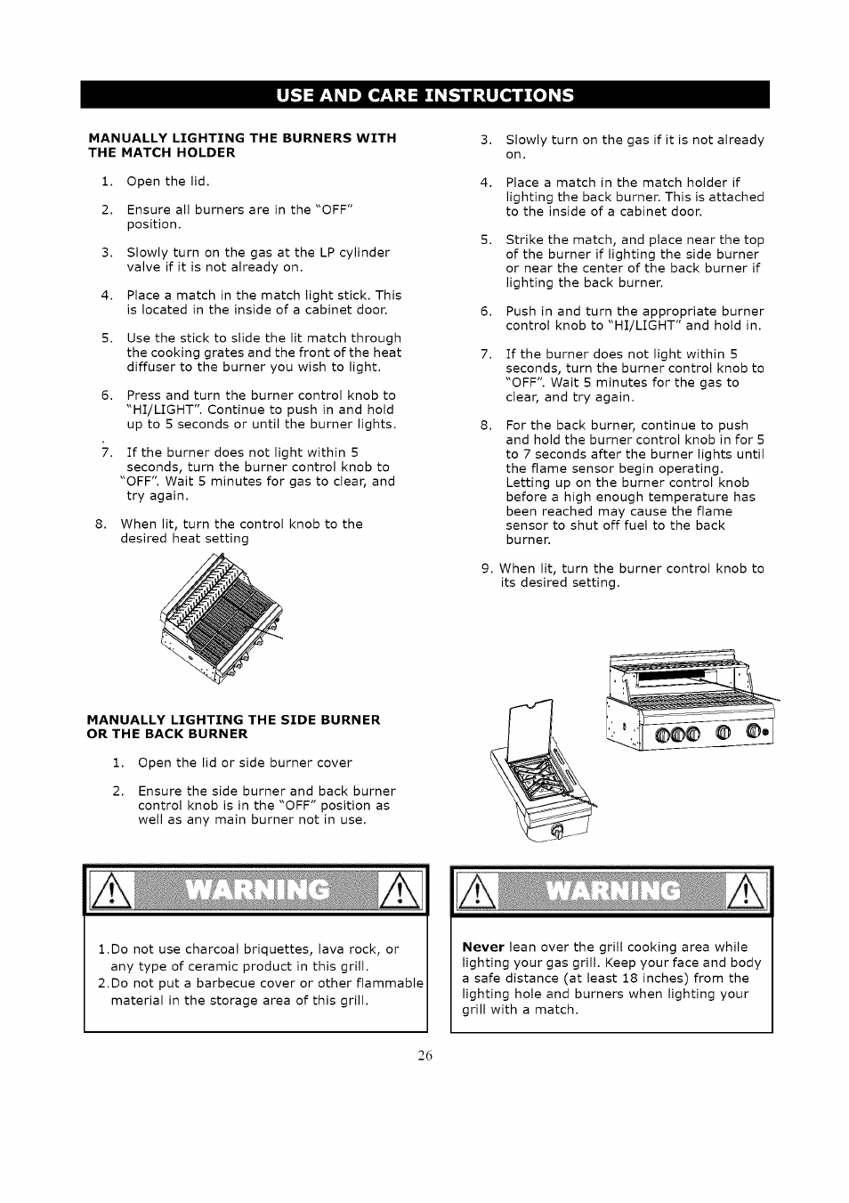 Kenmore LIQUID PROPANE GAS (LPG) GRILL 119.1623 User Manual | Page 26 / 33