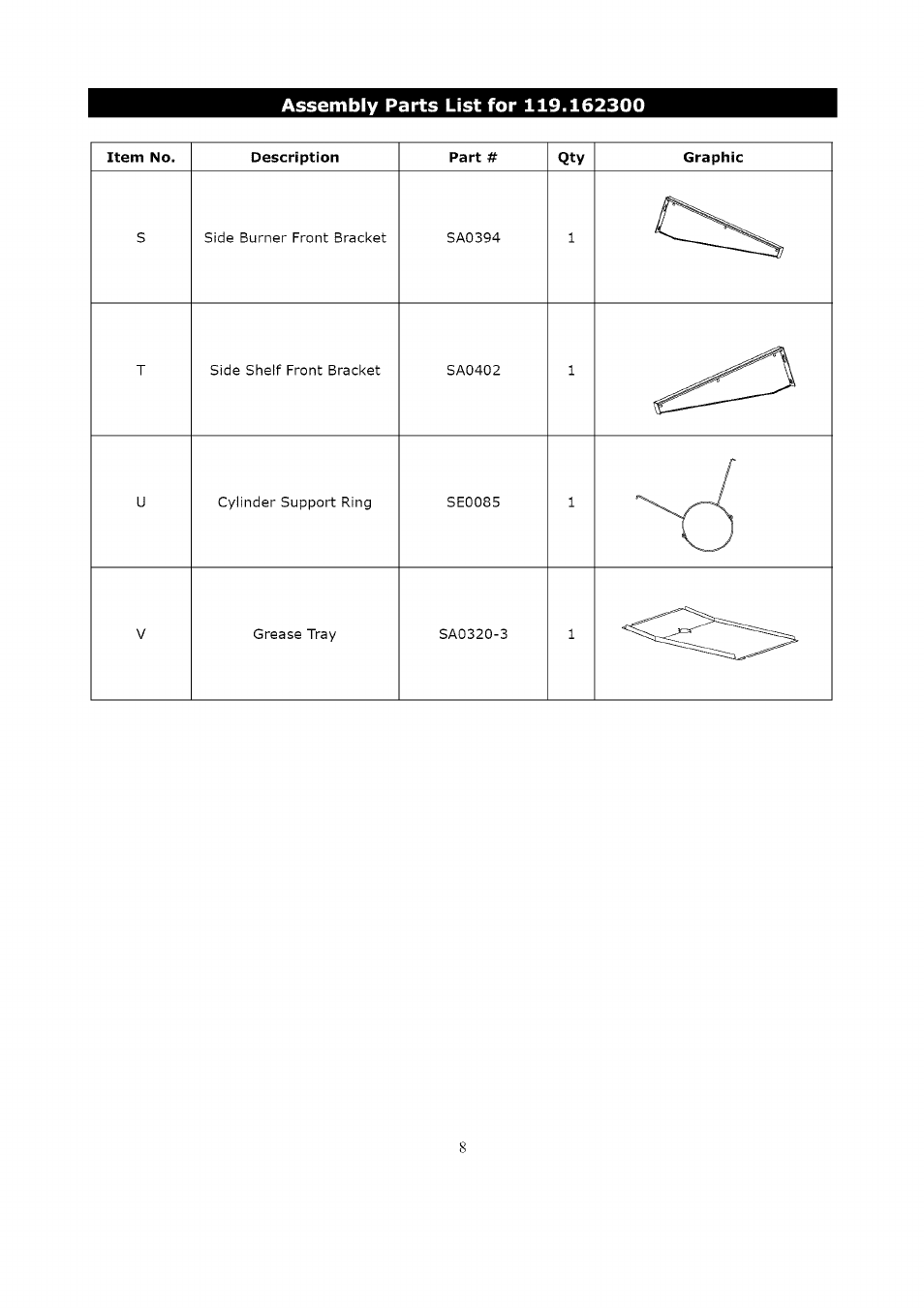 Kenmore LIQUID PROPANE GAS (LPG) GRILL 119.1623 User Manual | Page 8 / 33