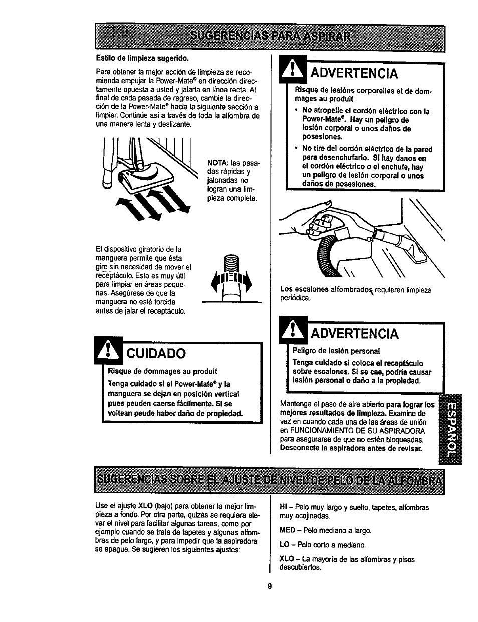 Cuidado, Advertencia | Kenmore 116.22822 User Manual | Page 29 / 40