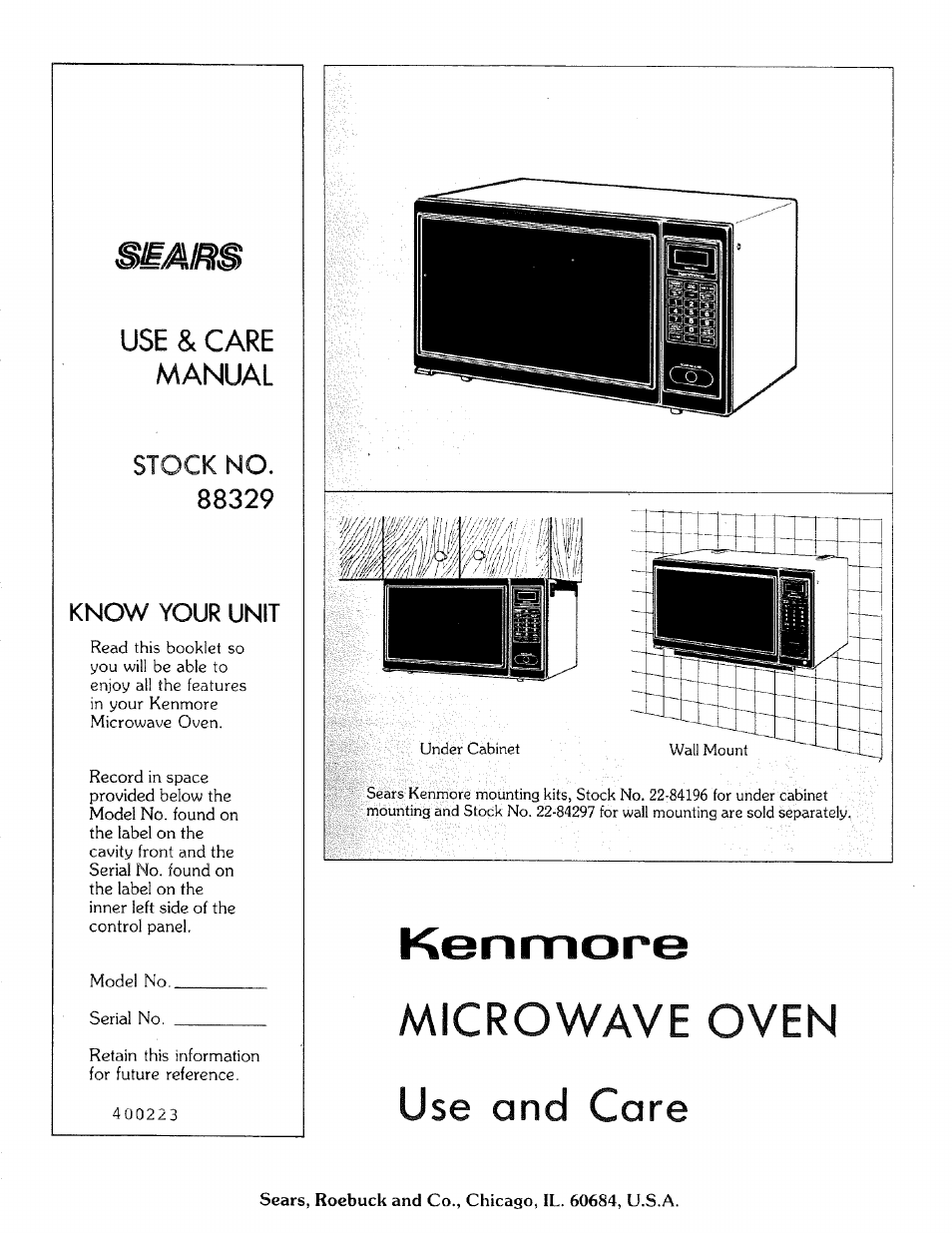 Kenmore 88329 User Manual | 35 pages