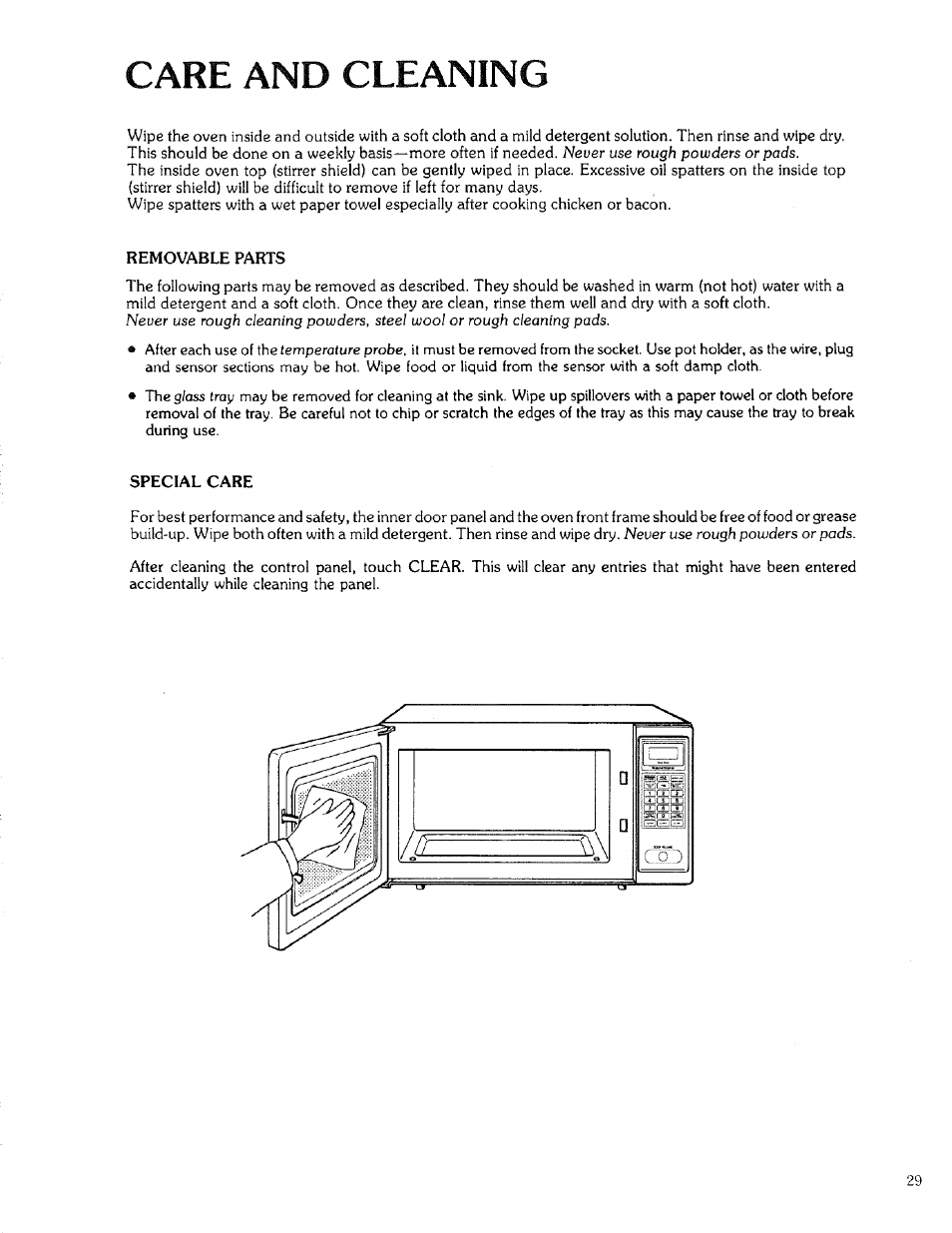 Care and cleaning | Kenmore 88329 User Manual | Page 29 / 35