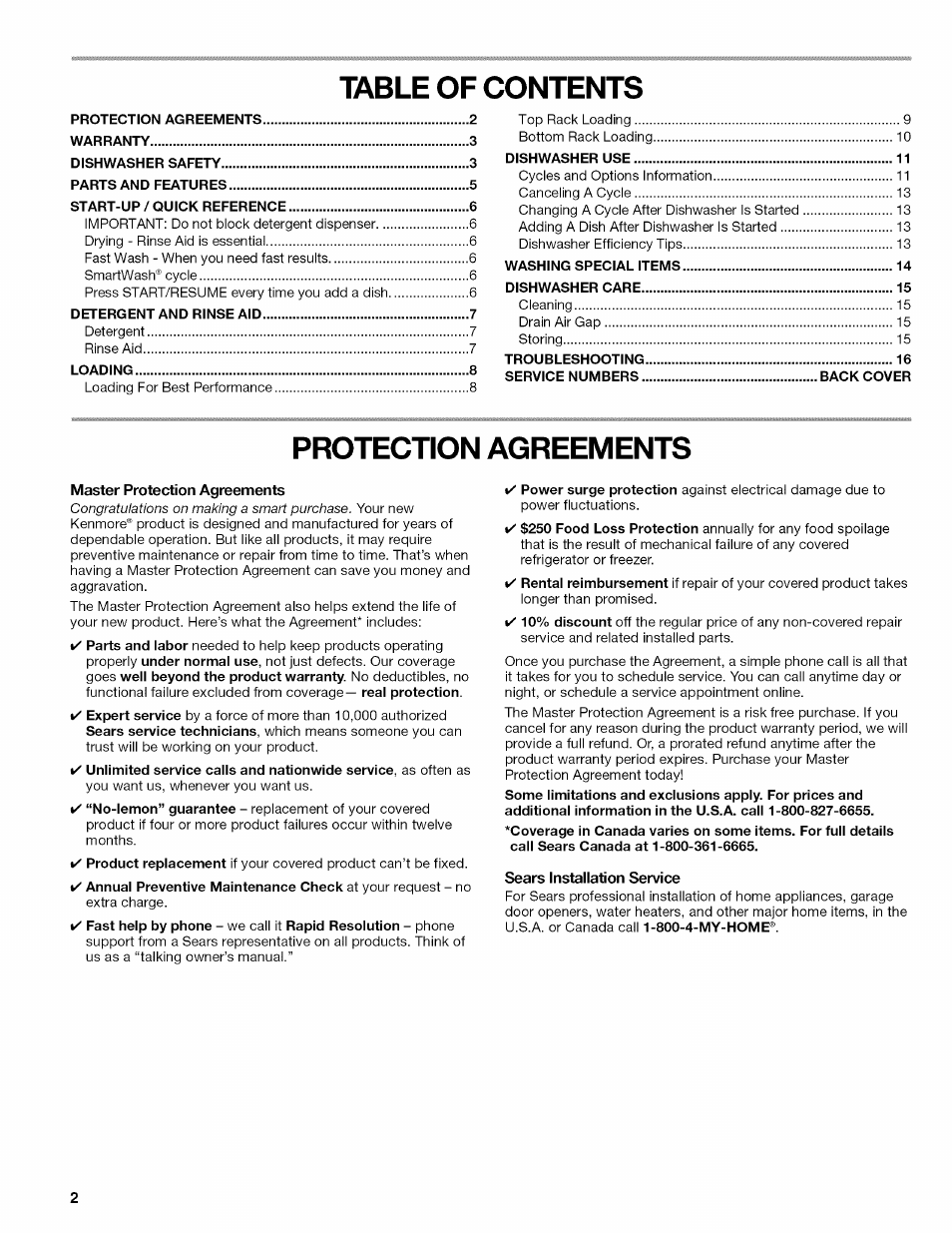 Kenmore 665.1389 User Manual | Page 2 / 52