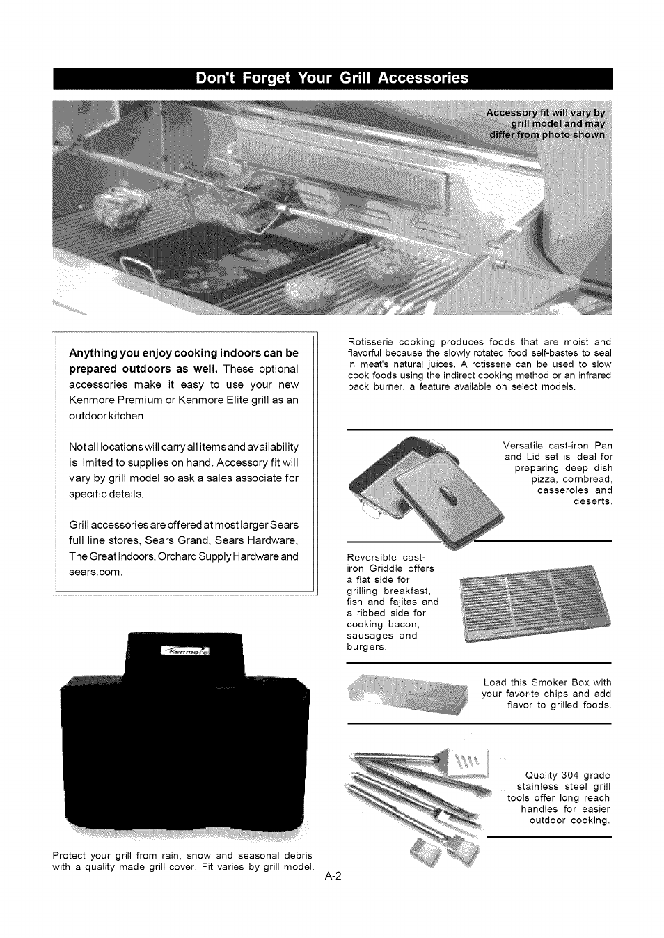 Don't forget your grill accessories | Kenmore 141.16322 User Manual | Page 25 / 28