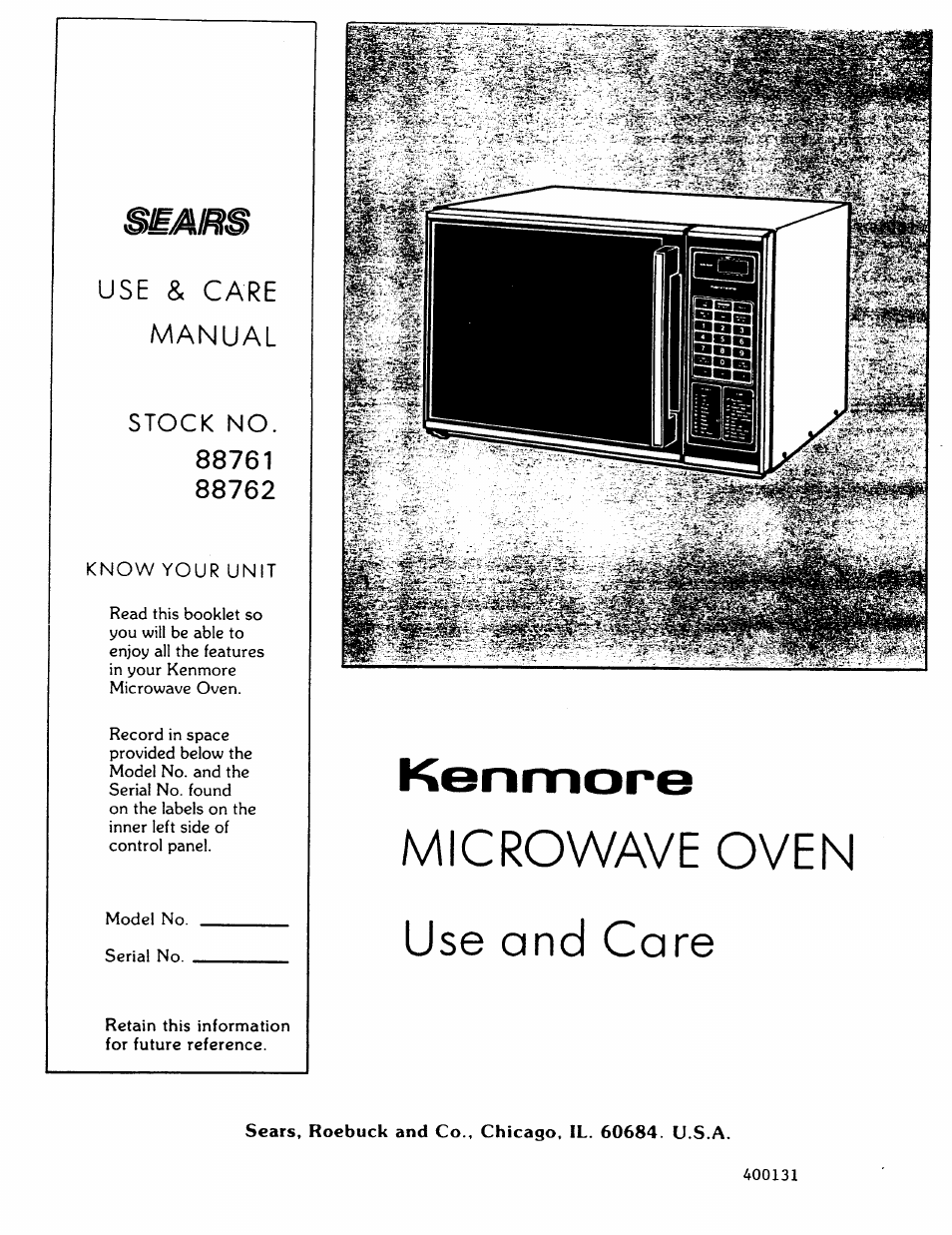 Kenmore 88762 User Manual | 36 pages