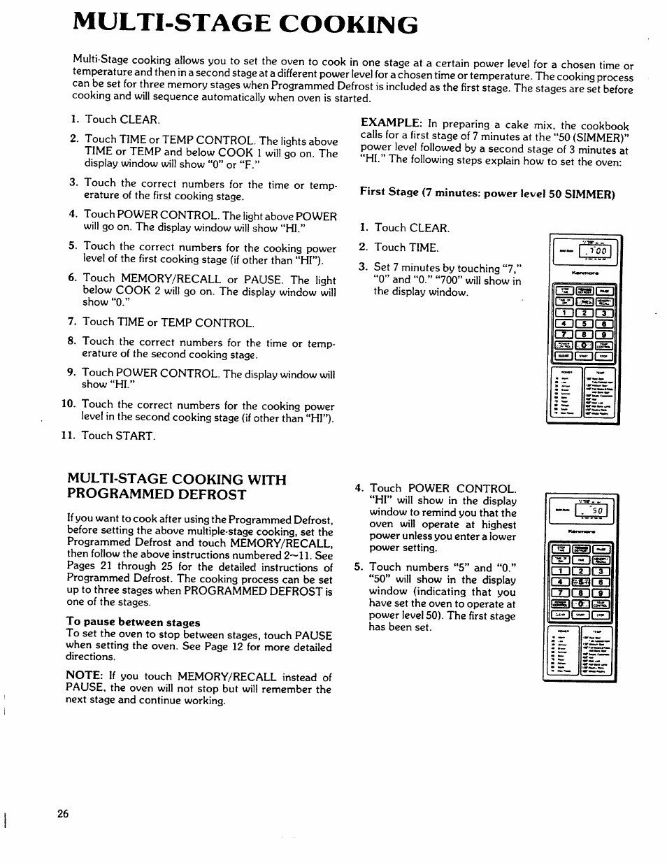 Multi-stage cooking, Zd cullili, Mmrr | Kenmore 88762 User Manual | Page 26 / 36