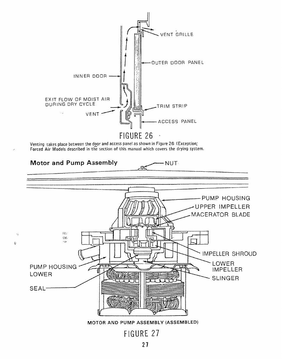 Motor and pump assembly (assembled), Figure 27, Motor and pump assembly | Kenmore 808353 User Manual | Page 30 / 96