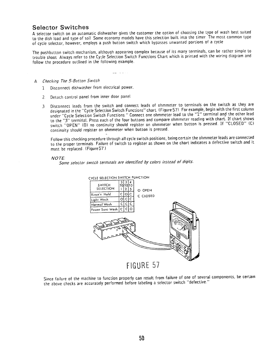 Figure 57, Selector switches | Kenmore 808353 User Manual | Page 53 / 96