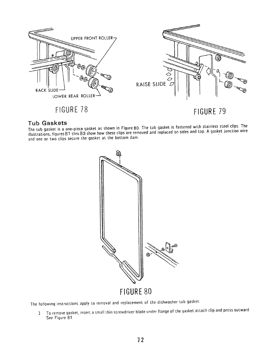 Figure 78, Figure80, Tub gaskets , , , r | Kenmore 808353 User Manual | Page 75 / 96