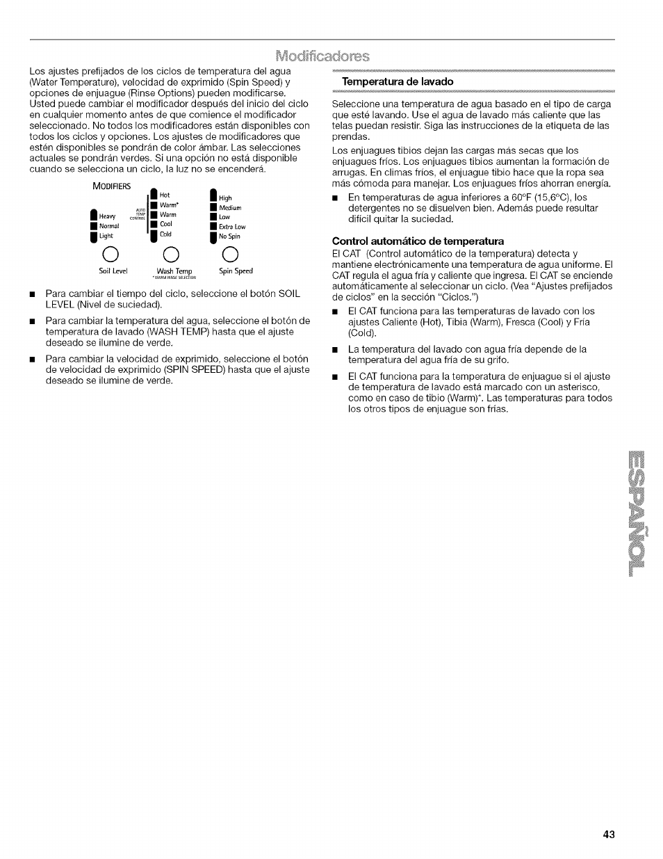 Control automático de temperatura | Kenmore HE3 4785 User Manual | Page 43 / 76