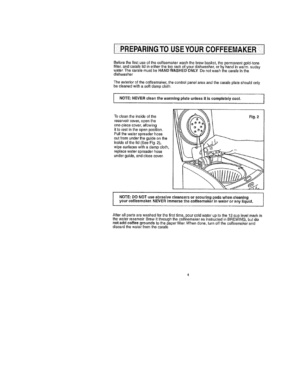 Irei^ringto usevour coffeemak | Kenmore 100.90007 User Manual | Page 4 / 12