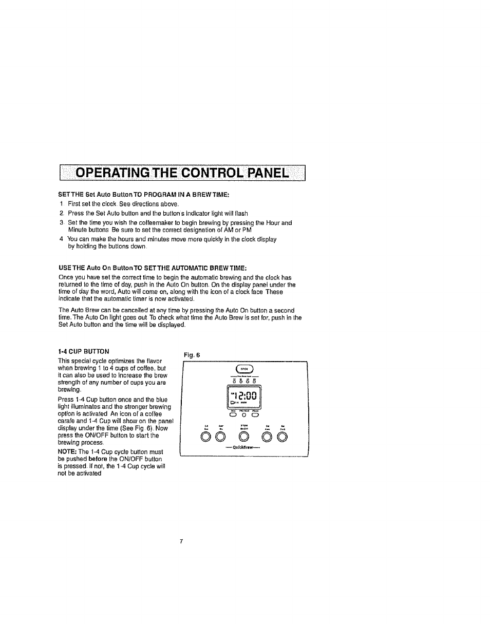 Operating the control ranell | Kenmore 100.90007 User Manual | Page 7 / 12