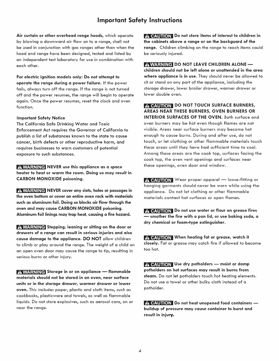 Important safety instructions | Kenmore 790.7050 User Manual | Page 4 / 22