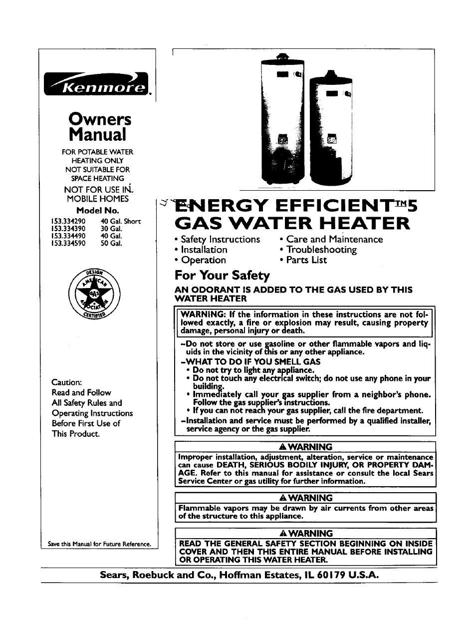 Kenmore 153.33439 User Manual | 26 pages