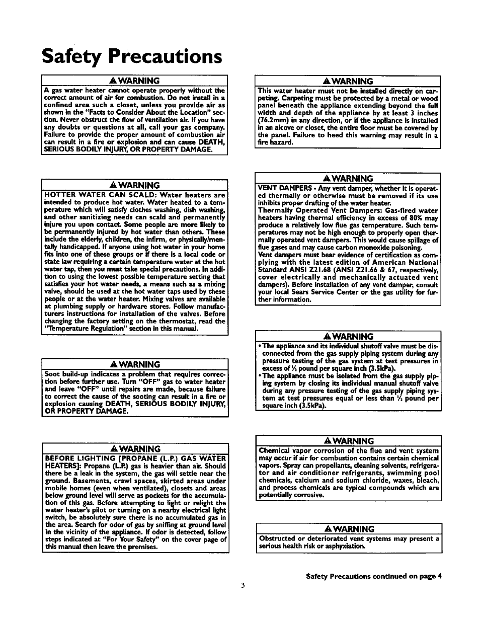 Safety precautions | Kenmore 153.33439 User Manual | Page 3 / 26