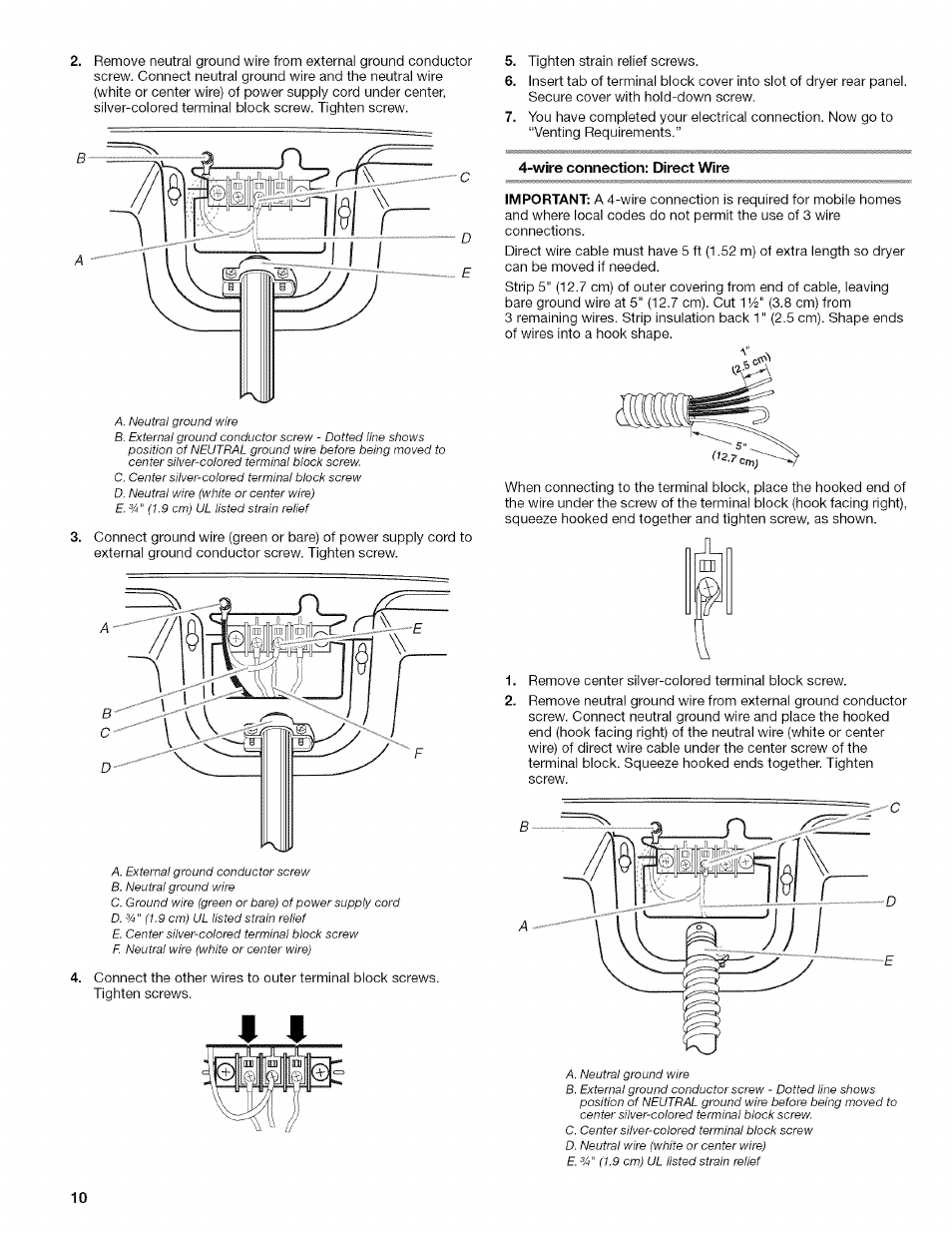 Wire connection: direct wire | Kenmore ELITE OASIS Steam 110.6808 User Manual | Page 10 / 60