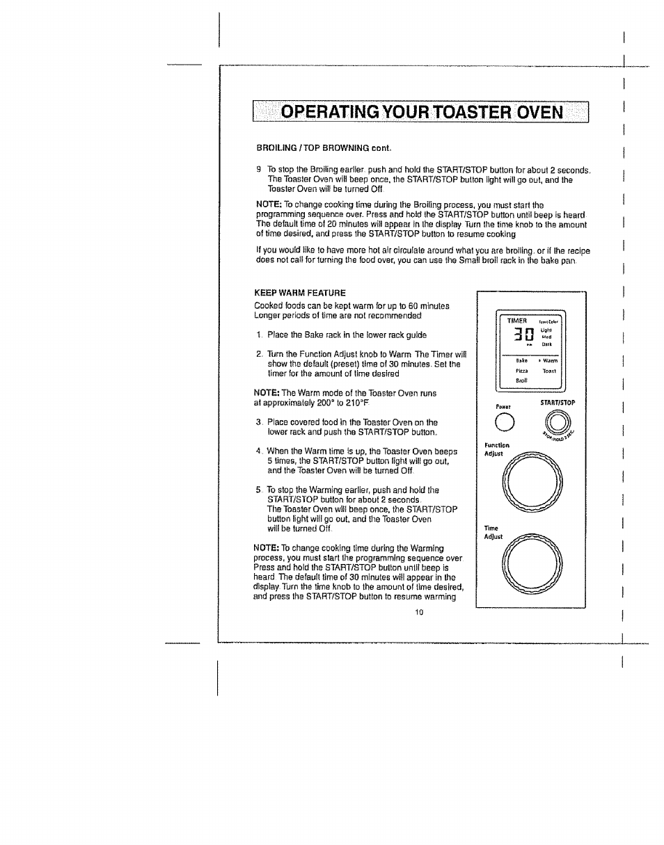 Operating your toaster oven | Kenmore Elite 100.90005 User Manual | Page 10 / 12