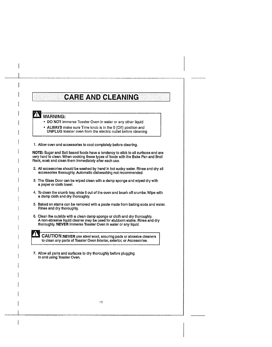 Care and cleaning | Kenmore Elite 100.90005 User Manual | Page 11 / 12