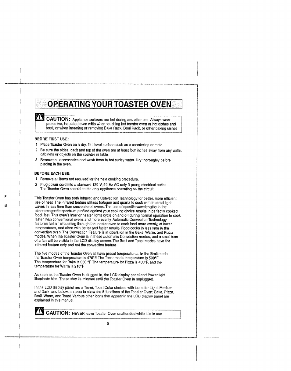 Operming your toaster oven | Kenmore Elite 100.90005 User Manual | Page 5 / 12