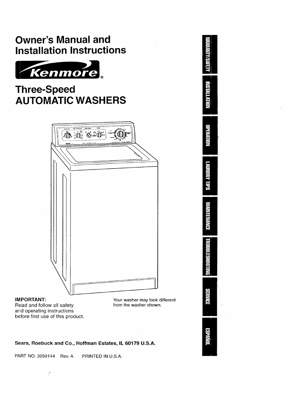 Kenmore Automatic Washers User Manual | 38 pages