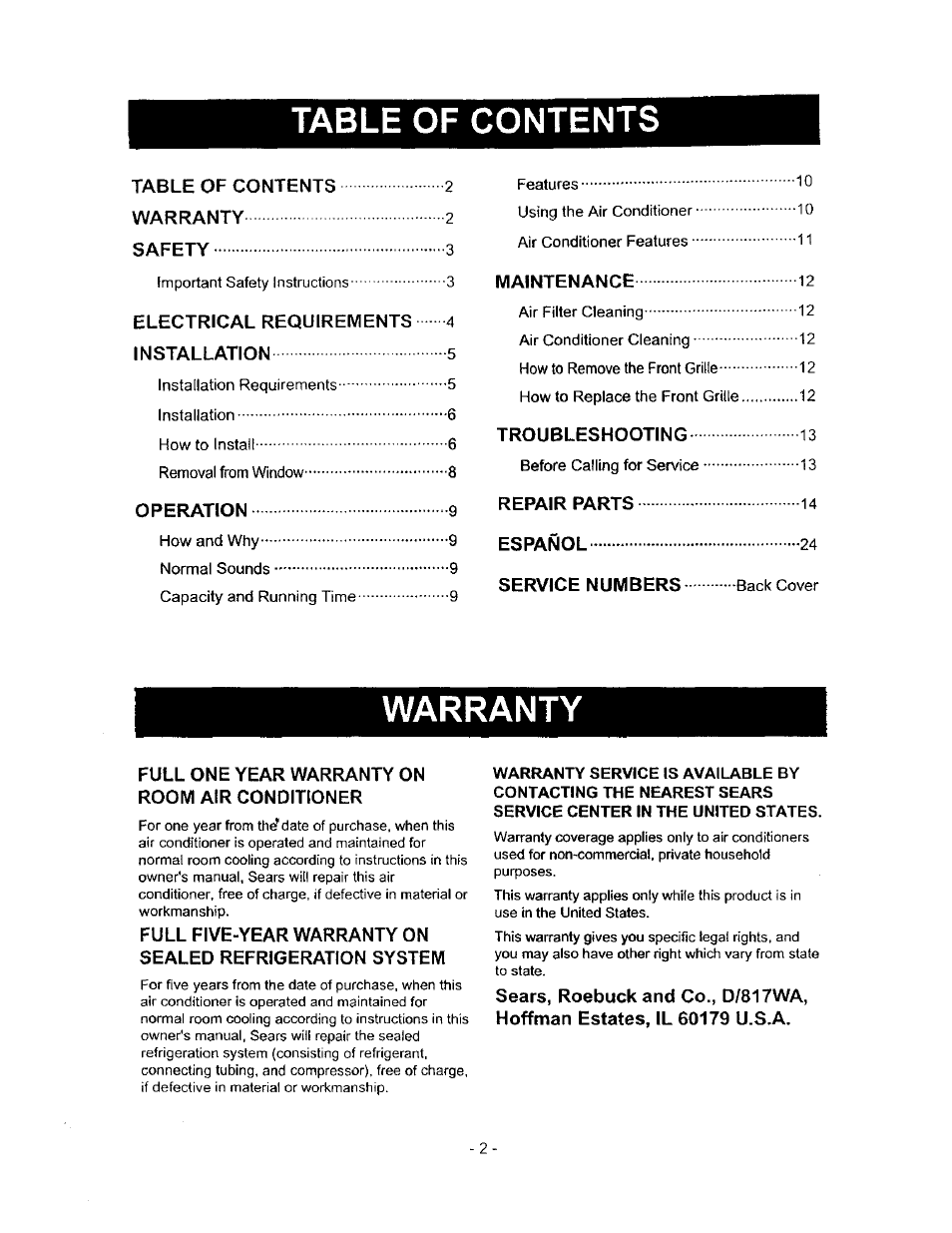 Kenmore 580.71121 User Manual | Page 2 / 23