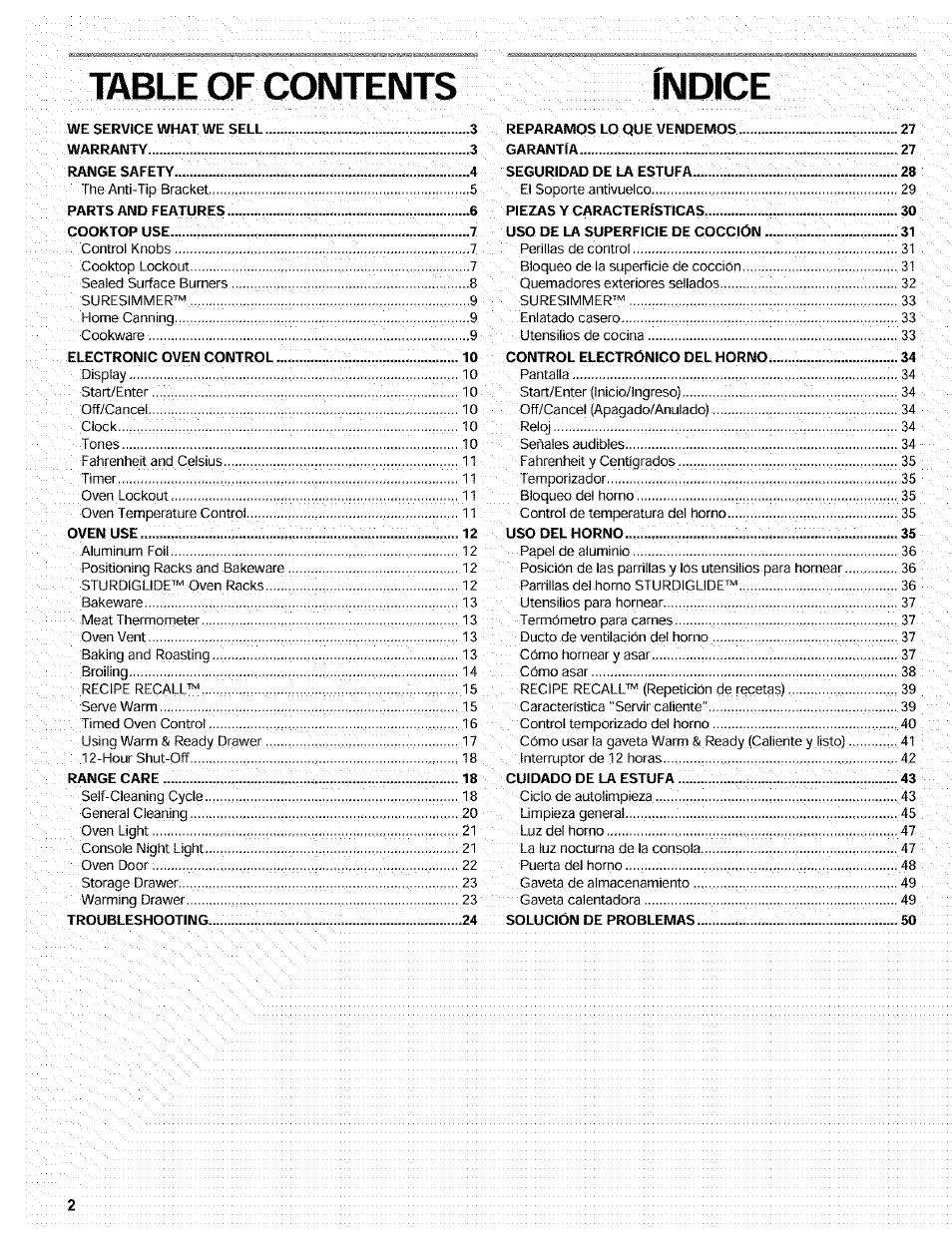 Kenmore 665.72002 User Manual | Page 2 / 52