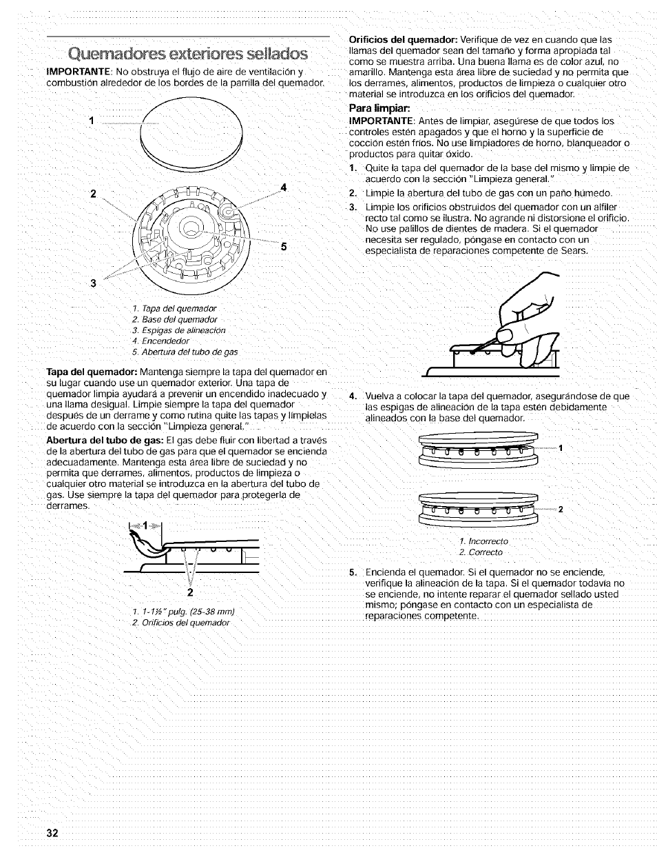 Qiiemaí>', / í rteriores sellados | Kenmore 665.72002 User Manual | Page 32 / 52