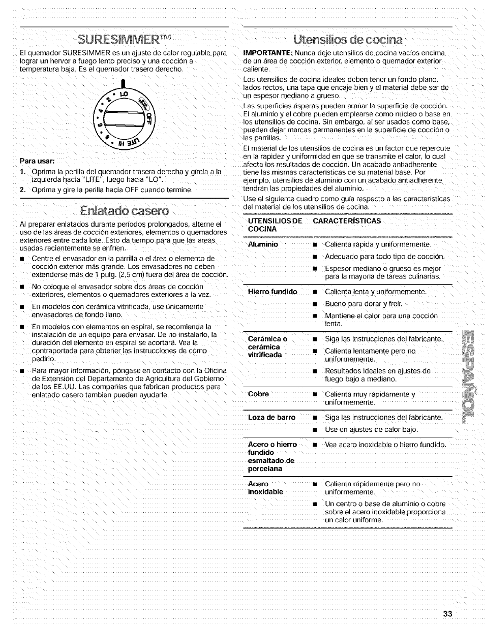 L: ::: :: utensilios de cocifia | Kenmore 665.72002 User Manual | Page 33 / 52