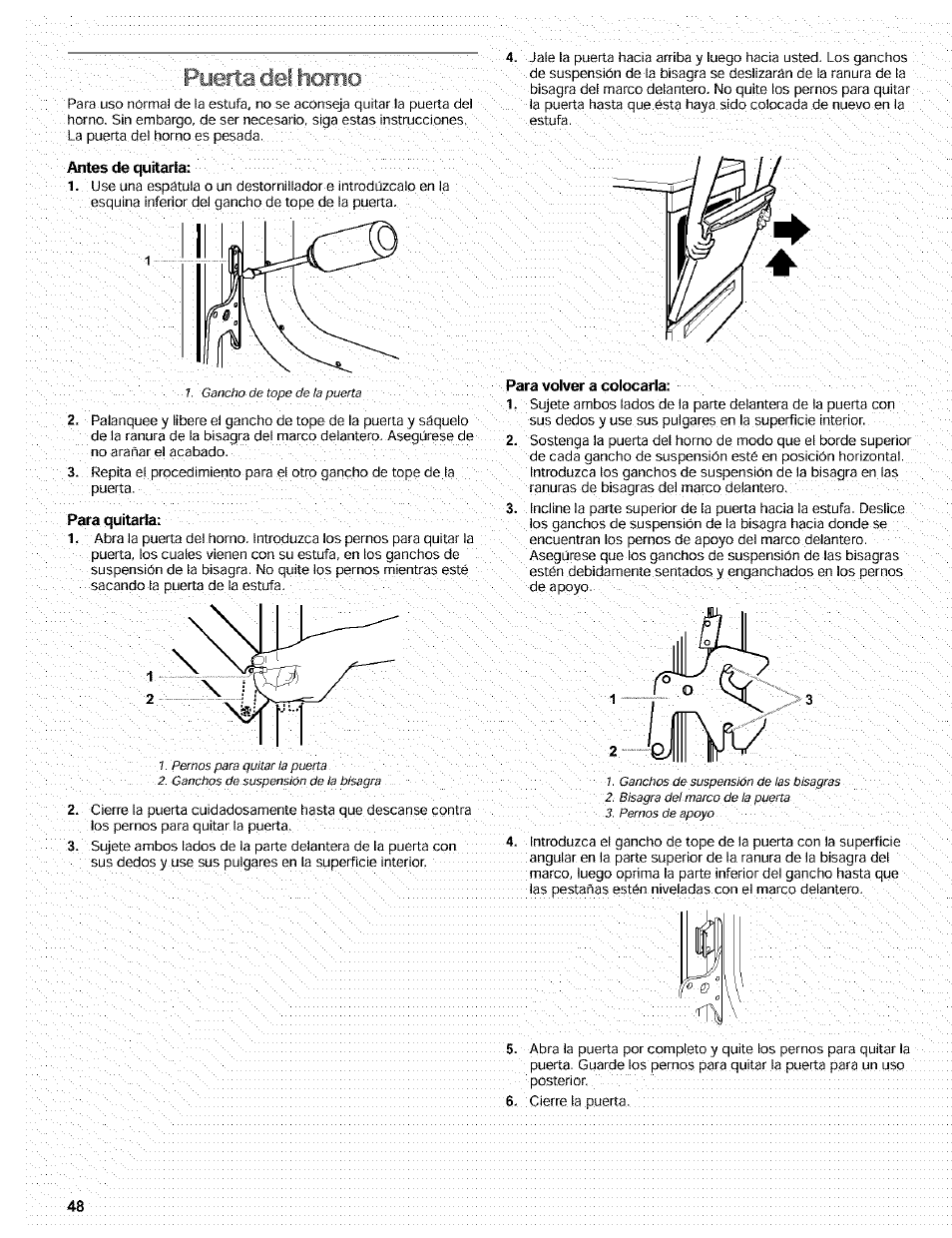 Puerta del horno | Kenmore 665.72002 User Manual | Page 48 / 52