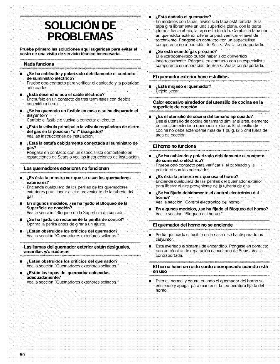 Solución de problemas | Kenmore 665.72002 User Manual | Page 50 / 52