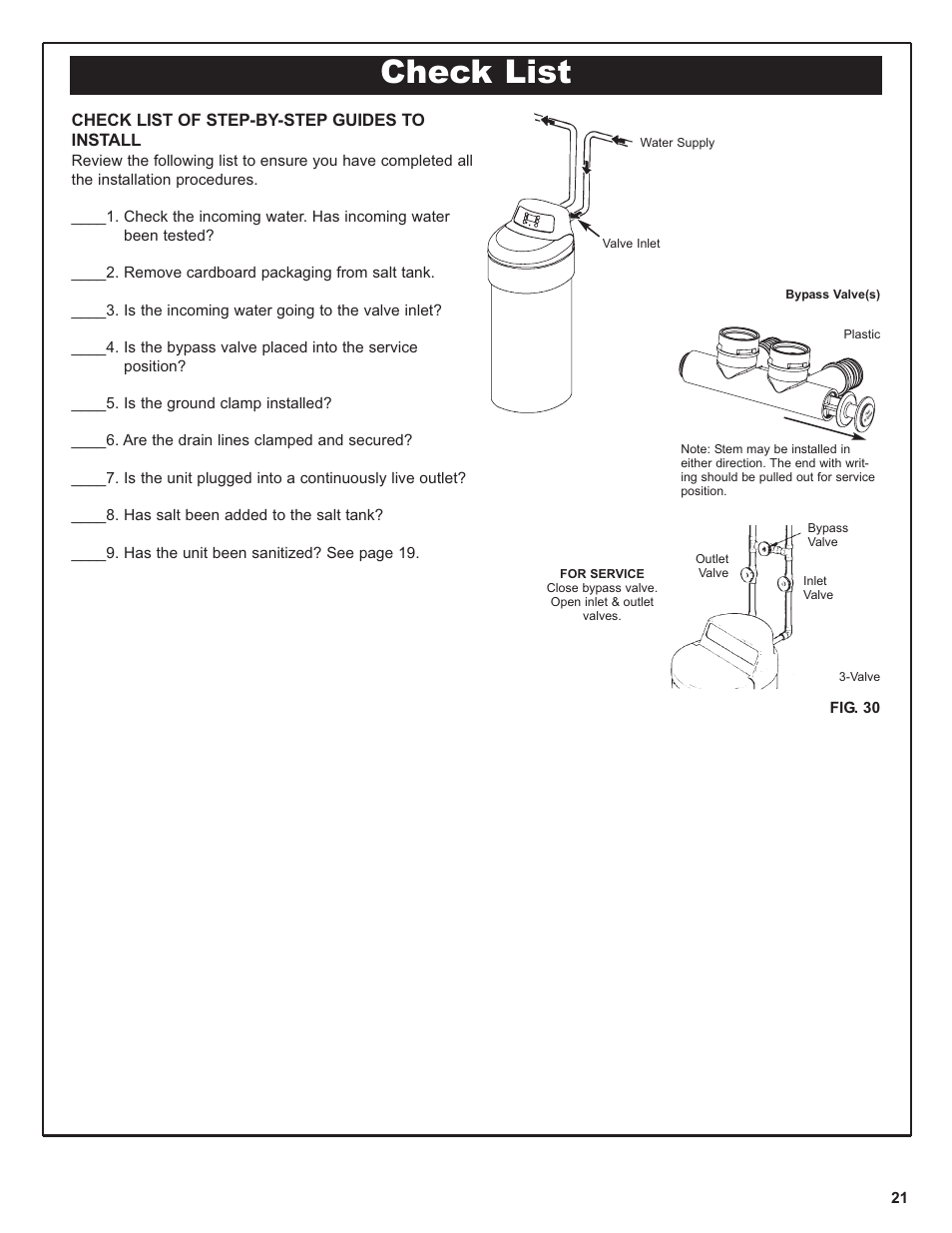 Check list | Kenmore IntelliSoft 350 Series 625.383560 User Manual | Page 21 / 48