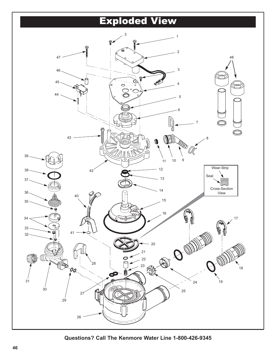 Exploded view | Kenmore IntelliSoft 350 Series 625.383560 User Manual | Page 46 / 48