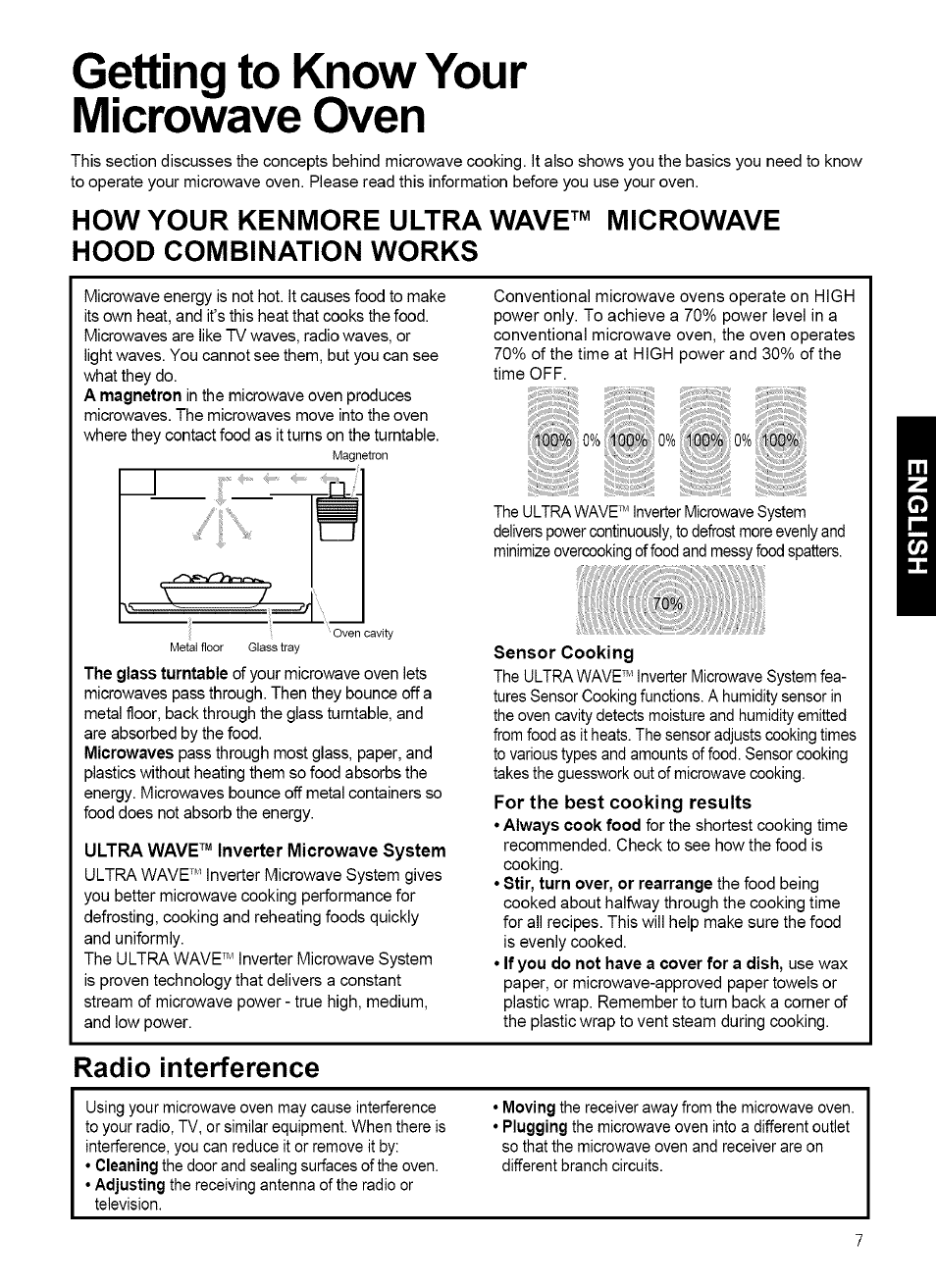 Getting to know your microwave oven, Radio interference | Kenmore ULTRA WAVE 721.80889 User Manual | Page 7 / 35