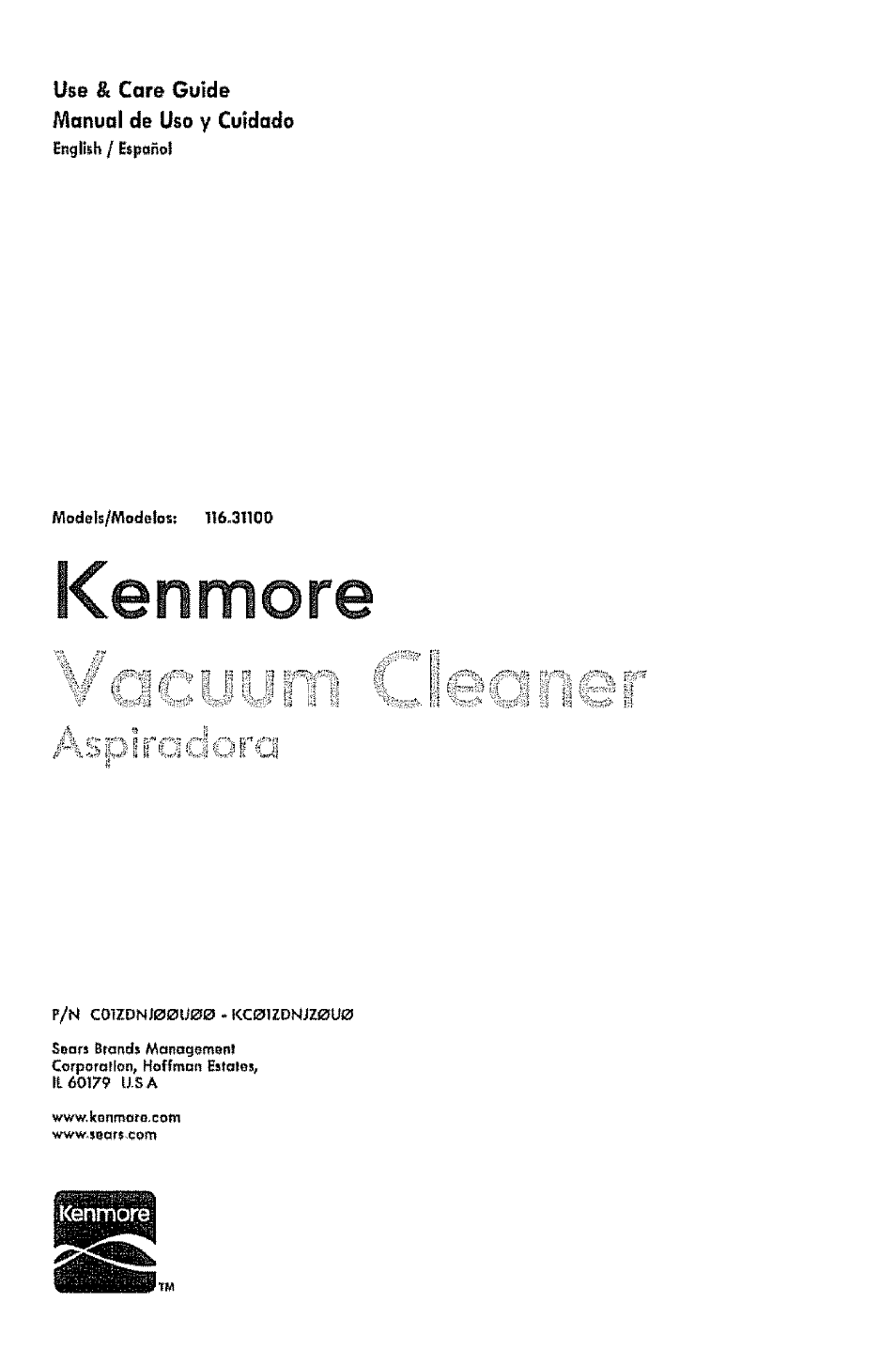 Kenmore 1T6.31100 User Manual | 44 pages