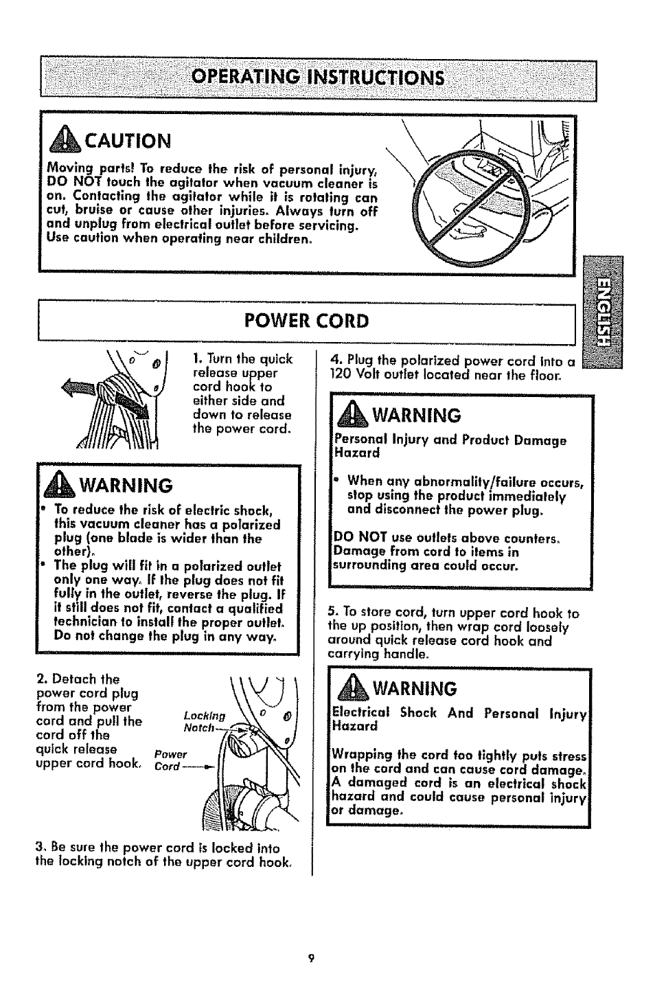 Jk caution, Warning, Jk warning | Kenmore 1T6.31100 User Manual | Page 9 / 44