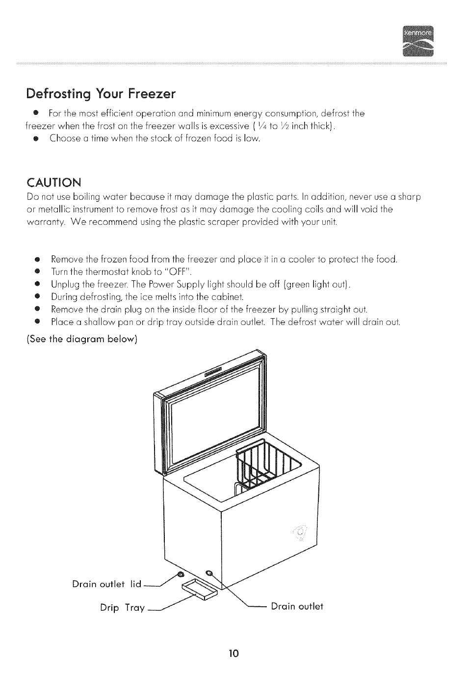 Defrosting your freezer | Kenmore 19502 User Manual | Page 11 / 18