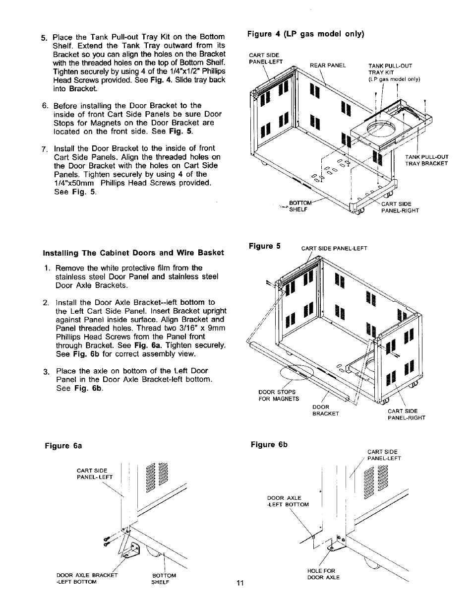 Installing the cabinet doors and wire basket, Figure 6a | Kenmore ELITE 141.1668 User Manual | Page 11 / 38