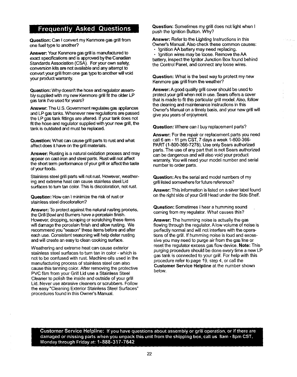 Frequently asked questions | Kenmore ELITE 141.1668 User Manual | Page 22 / 38