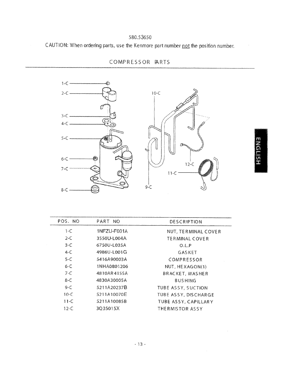 Kenmore 580.53650 User Manual | Page 13 / 13