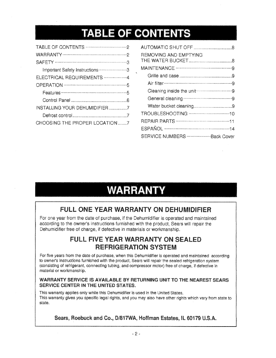 Kenmore 580.53650 User Manual | Page 2 / 13