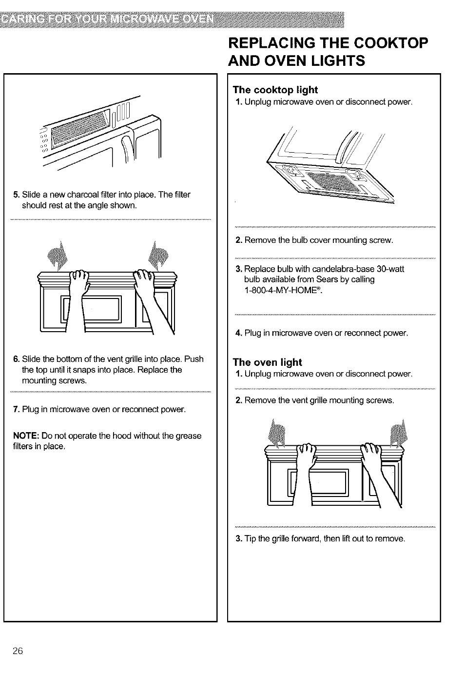 And oven lights | Kenmore 721.63654 User Manual | Page 26 / 66