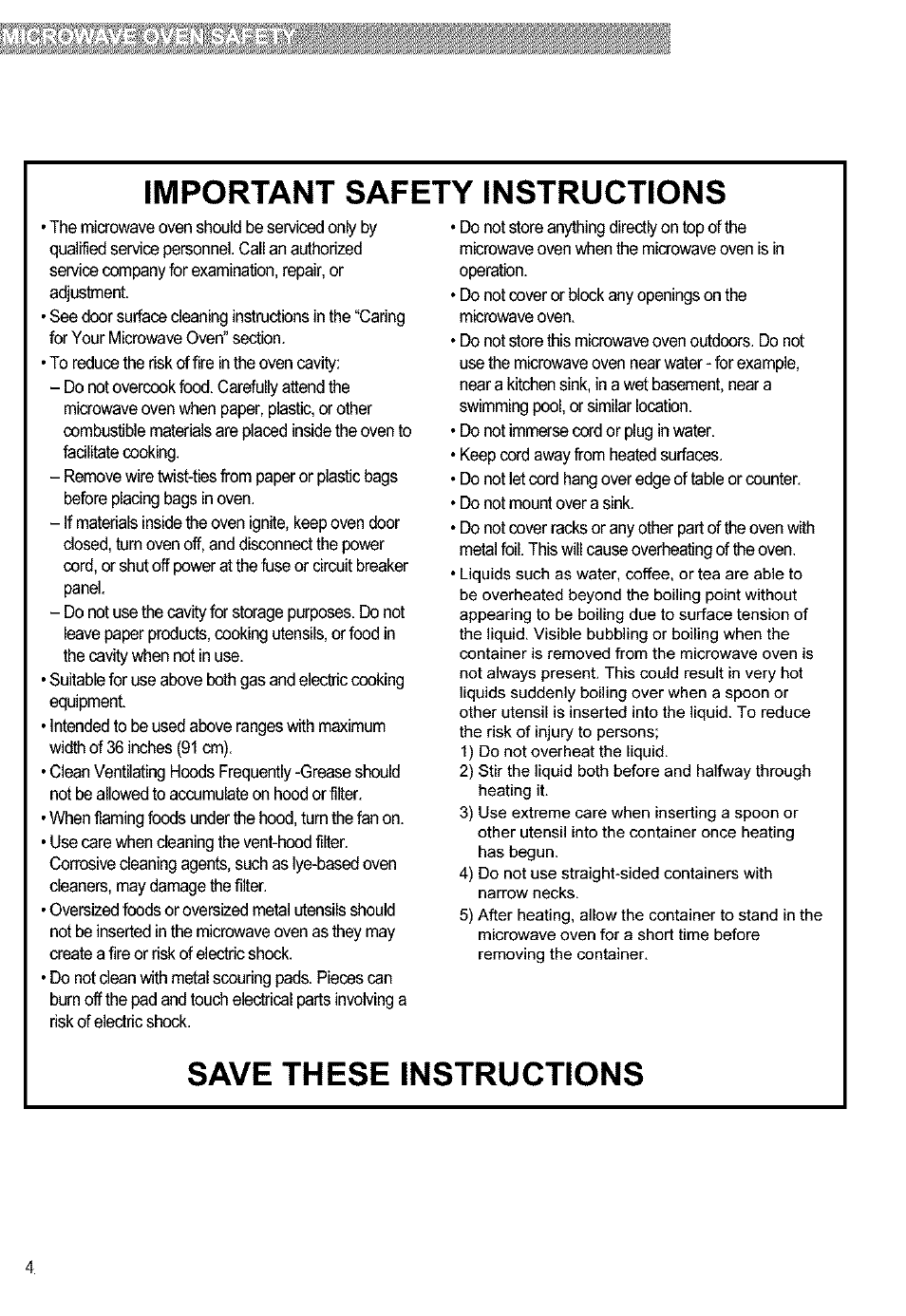 Important safety instructions, Save these instructions | Kenmore 721.63654 User Manual | Page 4 / 66