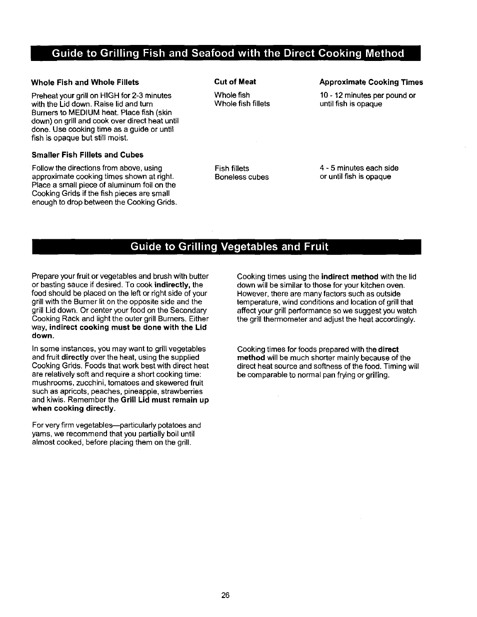 1 guide to grilling vegetables and fruit 1 | Kenmore 141 17690 User Manual | Page 26 / 38