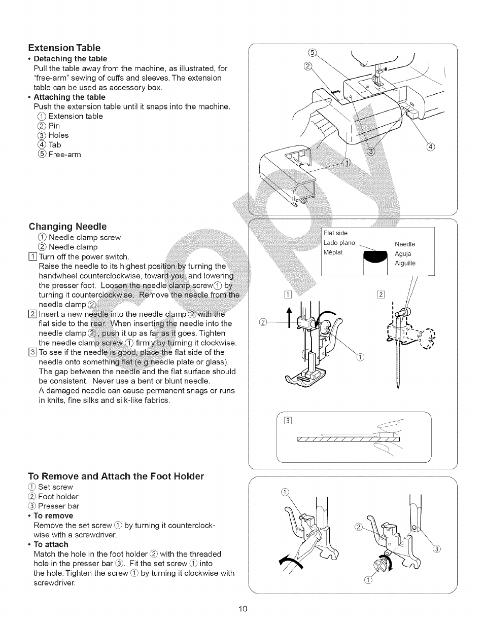 Changing needle, To remove and attach the foot holder | Kenmore 15343 User Manual | Page 22 / 67